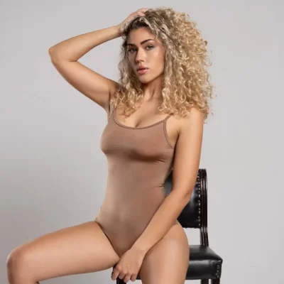 Микрофибърно боди с тънка презрамка - бразилиана - мод 205