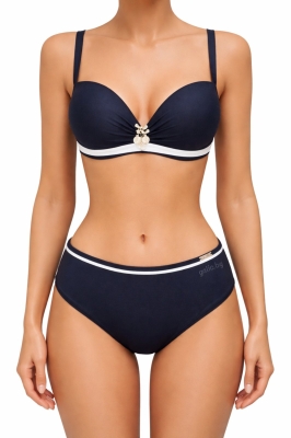 Дамски бански от две части в черно и бяло - мод 24180