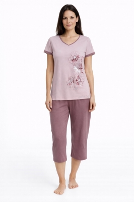 Памучна дамска пижама с къс ръкав - Петков 12711
