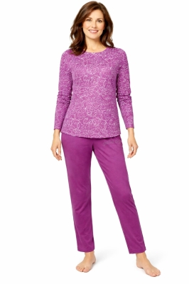 Памучна дамска пижама с дълъг ръкав- Иватекс 4303