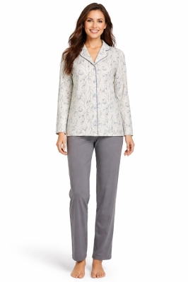 Дамска пижама с копчета на горната част - цялостно разкопчаване - Иватекс