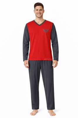 Памучна мъжка пижама в свеж цвят - Диекс