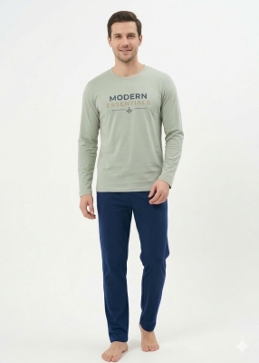 Мъжка памучна пижама "Modern Essentials"- Иватекс