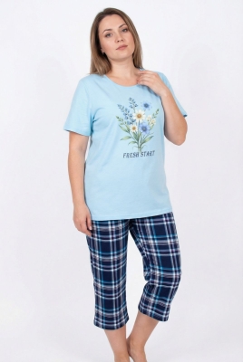 Дамска пижама със 7/8 панталонки - Златев 887