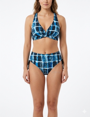 Дамски бански от две части със свежа шарка 