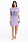 Дамска нощница с принт - къс ръкав - Иватекс