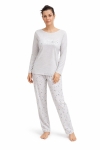 Памучна дамска пижама с дълъг ръкав - Петков 11716