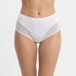 Класически бикини с висока талия и нежни прозрачни детайли