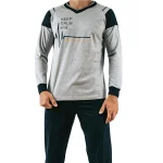 Мъжка памучна пижама - голям размер - Братя Гьокови