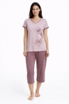 Памучна дамска пижама с къс ръкав - Петков 12711