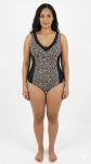 Цял дамски бански c геометричен принт - мод 730