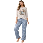 Дамска пижама с дълъг ръкав - Зайче с маргаритки- Иватекс