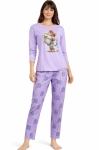 Памучна дамска пижама с апликация- Иватекс 4299