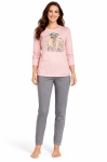 Памучна дамска пижаама с дълъг панталон- Иватекс 4307