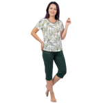 Дамсак пижама с къс ръкав и цвежа шарка- Иватекс 4321