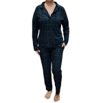 Ватирана дамска пижама с копчета- Каре- мод 5660