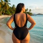 Цял бански с V-образно деколте и мек чашка - Авангард мод 61