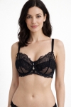 Луксозен  сутиен ,комбиниран с черна дантела и телесен тюл- мод 80006