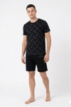Стилна мъжка пижама с къс ръкав - Иватекс 8023