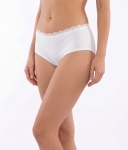 Дамски боксер от матов микрофибър с фин дантелен кант