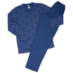 Мъжка памучна пижама с дълъг ръкав- Златев