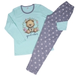 Памучна дамска пижама с апликация- Златев