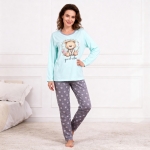 Памучна дамска пижама с апликация- Златев