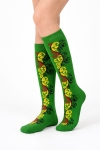 3/4 дамски чорапи с шевица в зелено